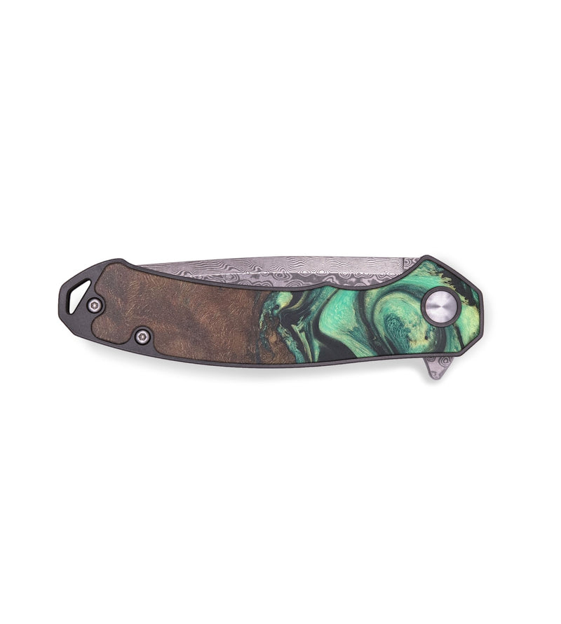 EDC Wood+Resin Pocket Knife - Amelia (Green, 678022)