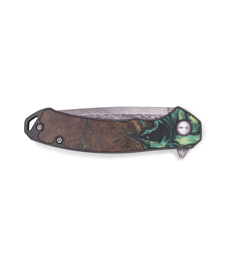 EDC Wood+Resin Pocket Knife - Myrtle (Green, 678023)