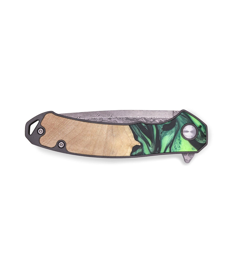 EDC Wood+Resin Pocket Knife - Alicia (Green, 678026)
