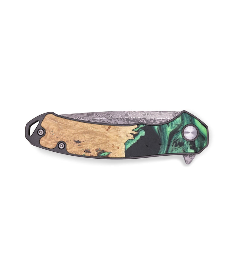EDC Wood+Resin Pocket Knife - Jacqueline (Green, 678028)