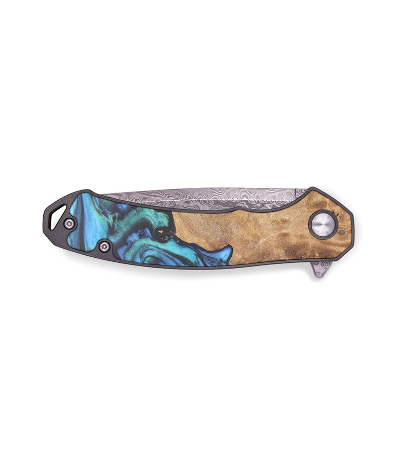 EDC Wood+Resin Pocket Knife - Cathleen (Blue, 678031)