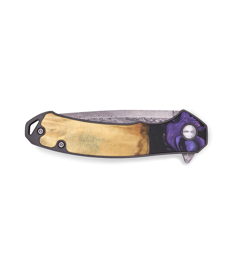 EDC Wood+Resin Pocket Knife - Vanessa (Purple, 678032)