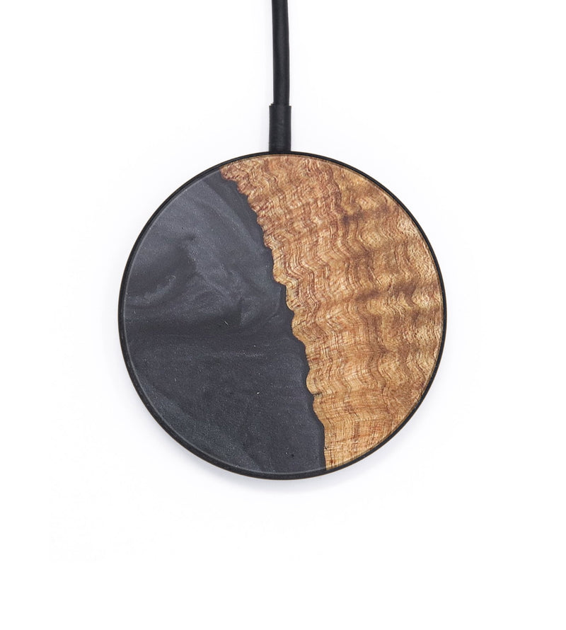 Circle Wood+Resin Wireless Charger - Carolyn (Pure Black, 678151)