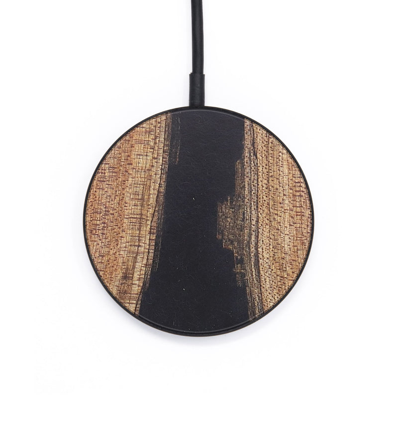 Circle Wood+Resin Wireless Charger - Carl (Pure Black, 678155)