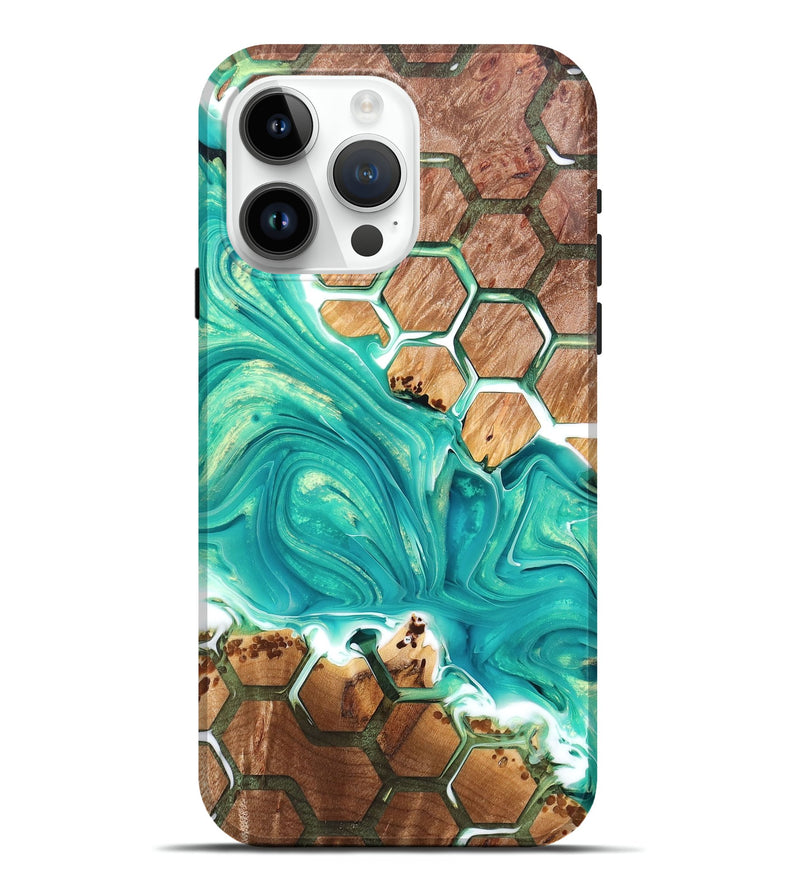 iPhone 15 Pro Max Wood+Resin Live Edge Phone Case - Noel (Pattern, 678208)