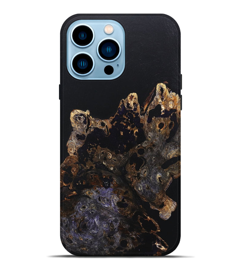 iPhone 14 Pro Max Wood+Resin Live Edge Phone Case - Yaretzi (Pure Black, 678218)