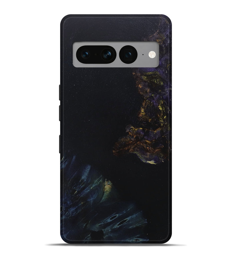 Pixel 7 Pro Wood+Resin Live Edge Phone Case - Calvin (Pure Black, 678225)