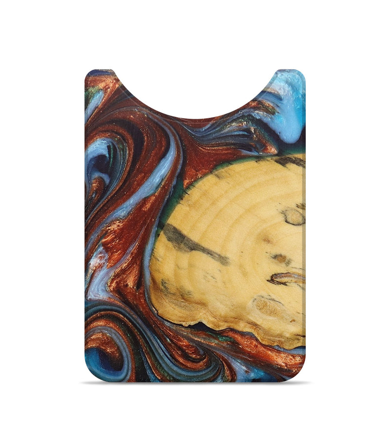 Live Edge Wood+Resin Wallet - Arthur (Teal & Gold, 678245)
