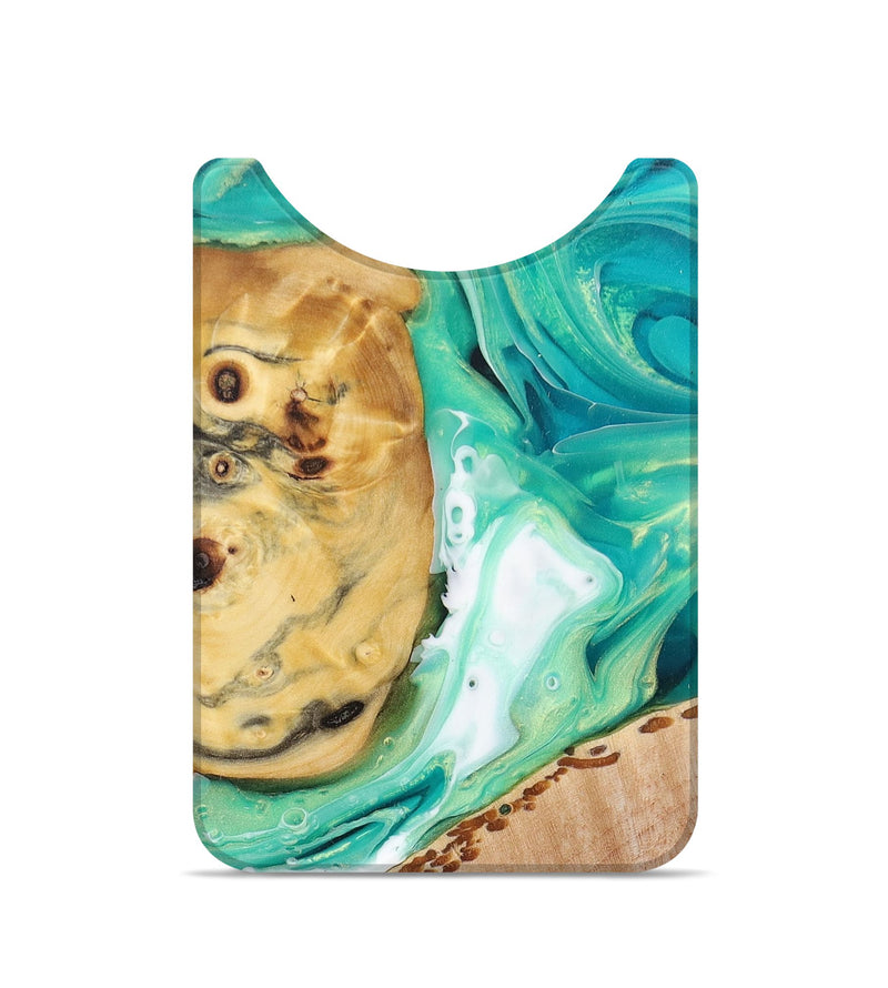 Live Edge Wood+Resin Wallet - Pearl (Green, 678247)
