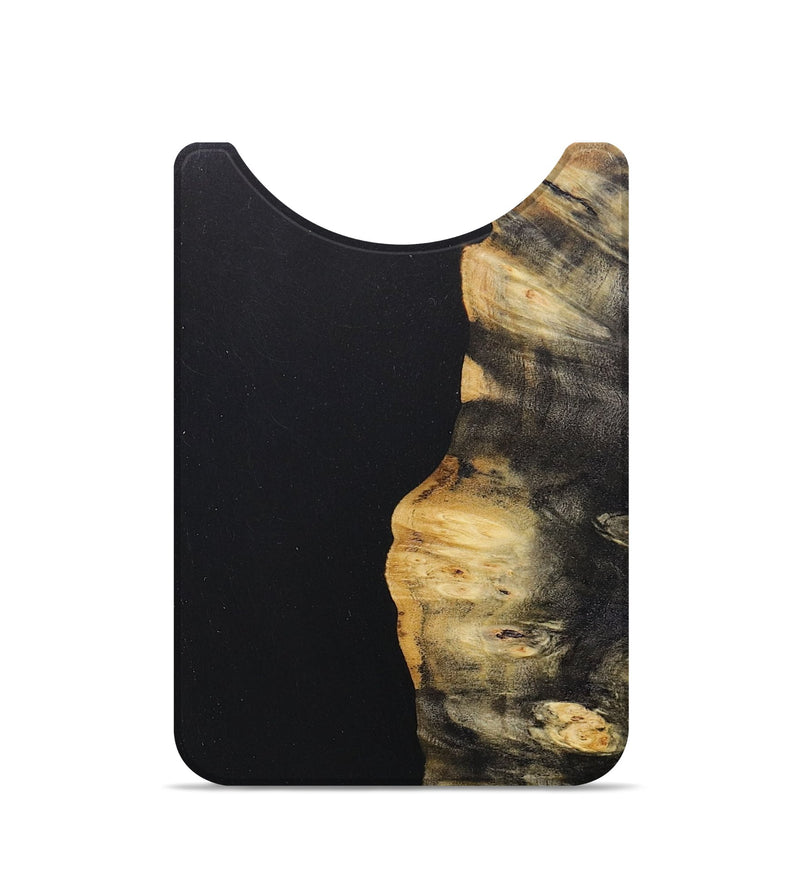 Live Edge Wood+Resin Wallet - Mamie (Pure Black, 678263)