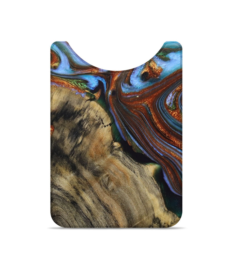 Live Edge Wood+Resin Wallet - Walker (Teal & Gold, 678316)