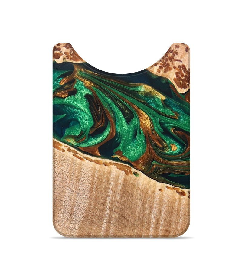 Live Edge Wood+Resin Wallet - Francine (Green, 678331)