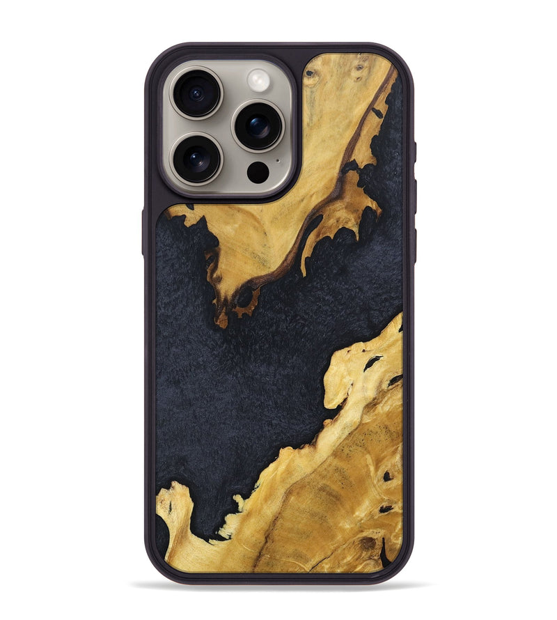 iPhone 15 Pro Max Wood+Resin Phone Case - Easton (Pure Black, 678335)