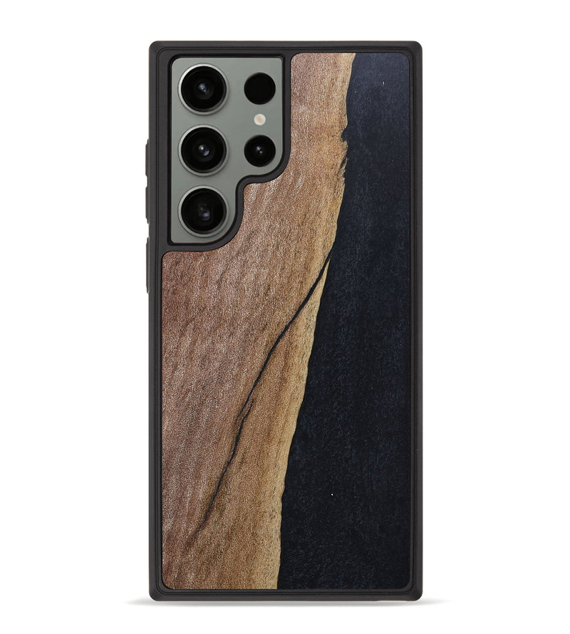 Galaxy S23 Ultra Wood+Resin Phone Case - Tyra (Pure Black, 678342)