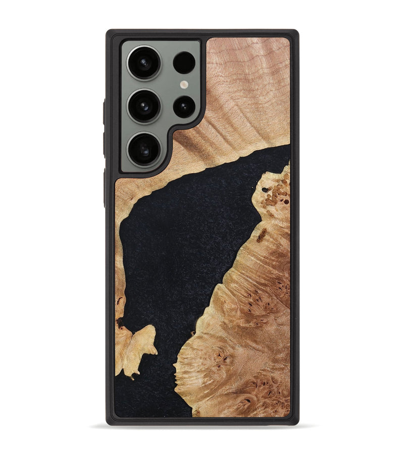 Galaxy S23 Ultra Wood+Resin Phone Case - Yesenia (Pure Black, 678345)