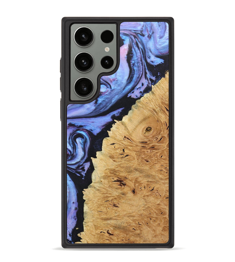 Galaxy S23 Ultra Wood+Resin Phone Case - Orlando (Purple, 678404)