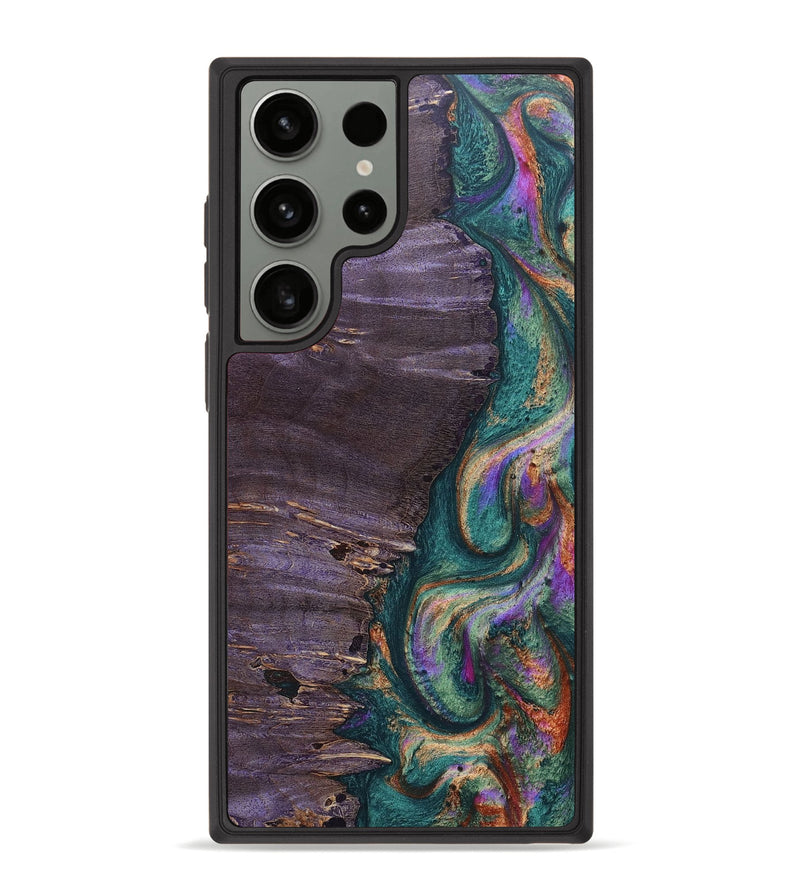 Galaxy S23 Ultra Wood+Resin Phone Case - Mia (Green, 678487)