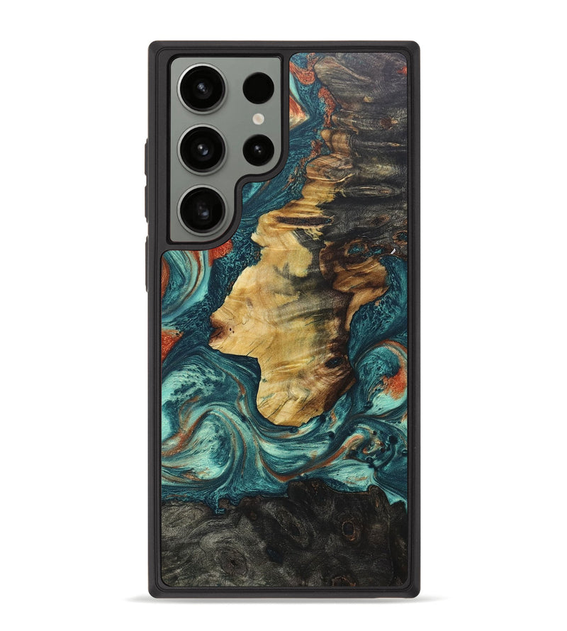 Galaxy S23 Ultra Wood+Resin Phone Case - Muhammad (Green, 678499)