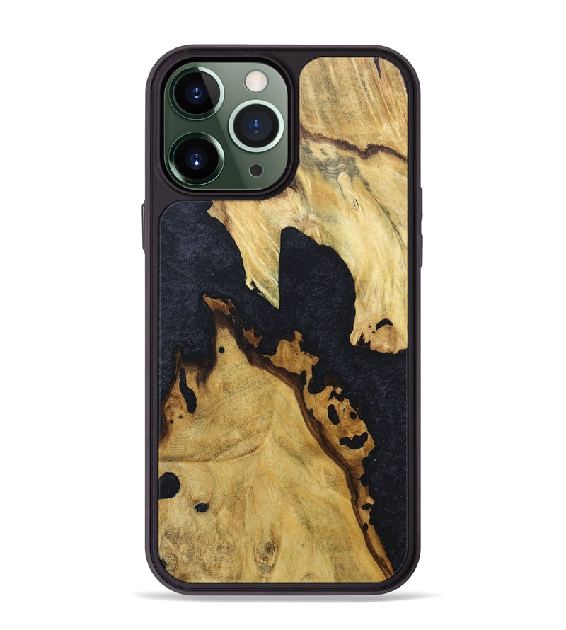 iPhone 13 Pro Max Wood+Resin Phone Case - Karen (Pure Black, 678540)