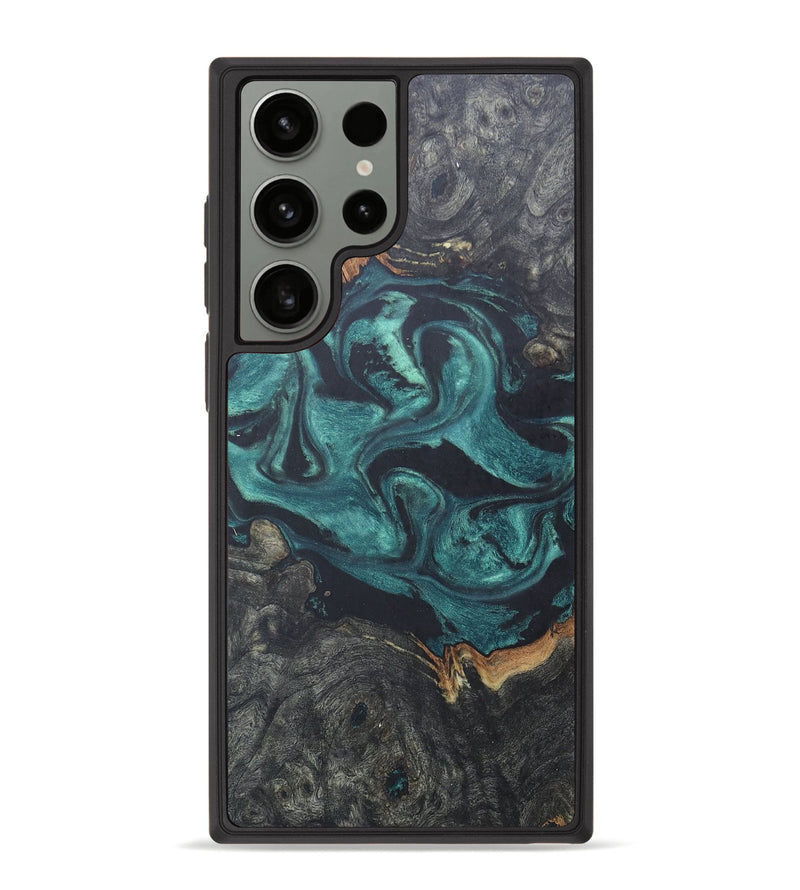 Galaxy S23 Ultra Wood+Resin Phone Case - Julianna (Green, 678566)