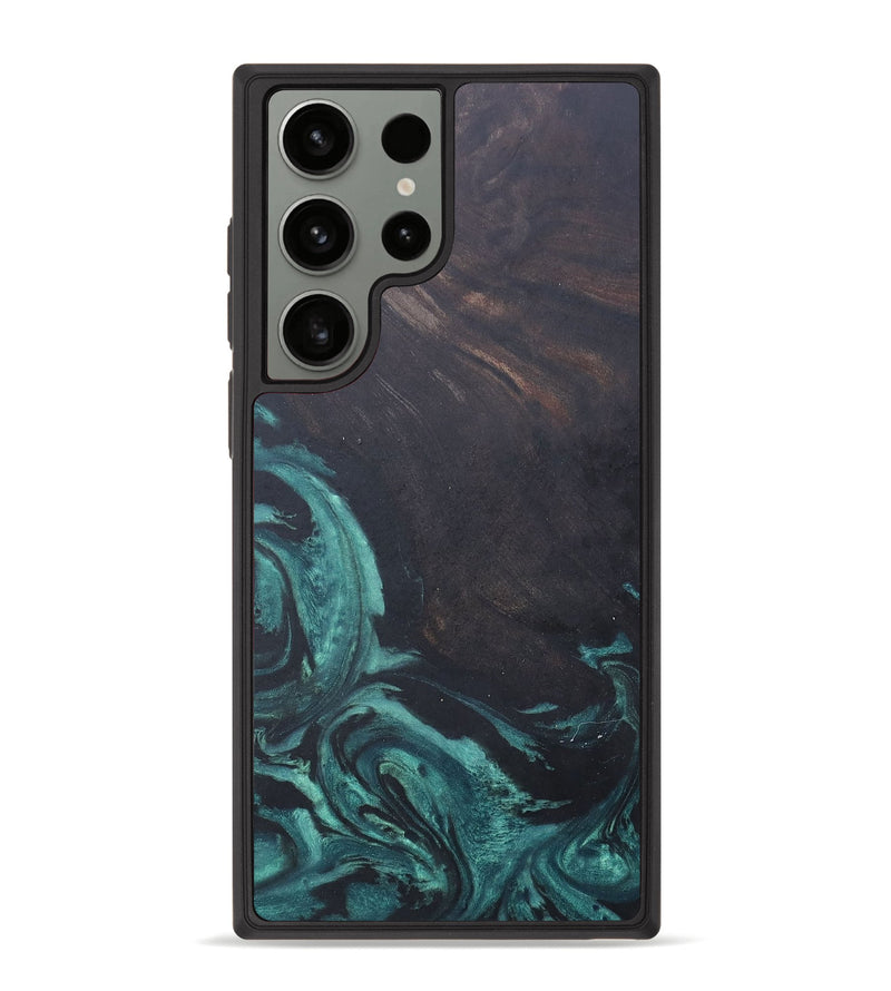 Galaxy S23 Ultra Wood+Resin Phone Case - Aliyah (Green, 678567)
