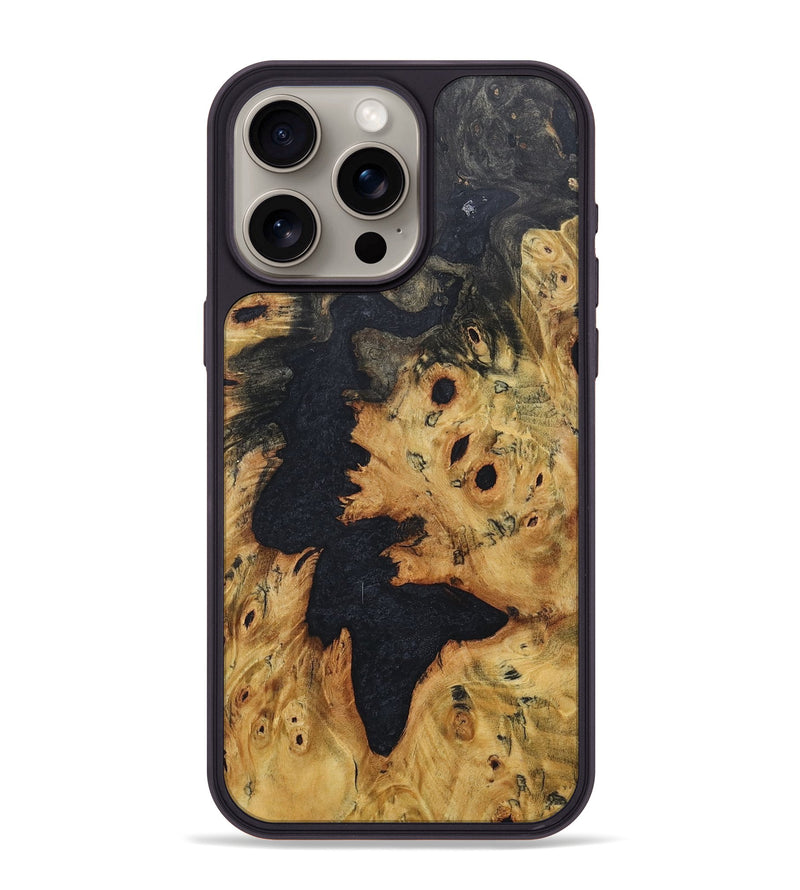 iPhone 15 Pro Max Wood+Resin Phone Case - Terry (Wood Burl, 678714)