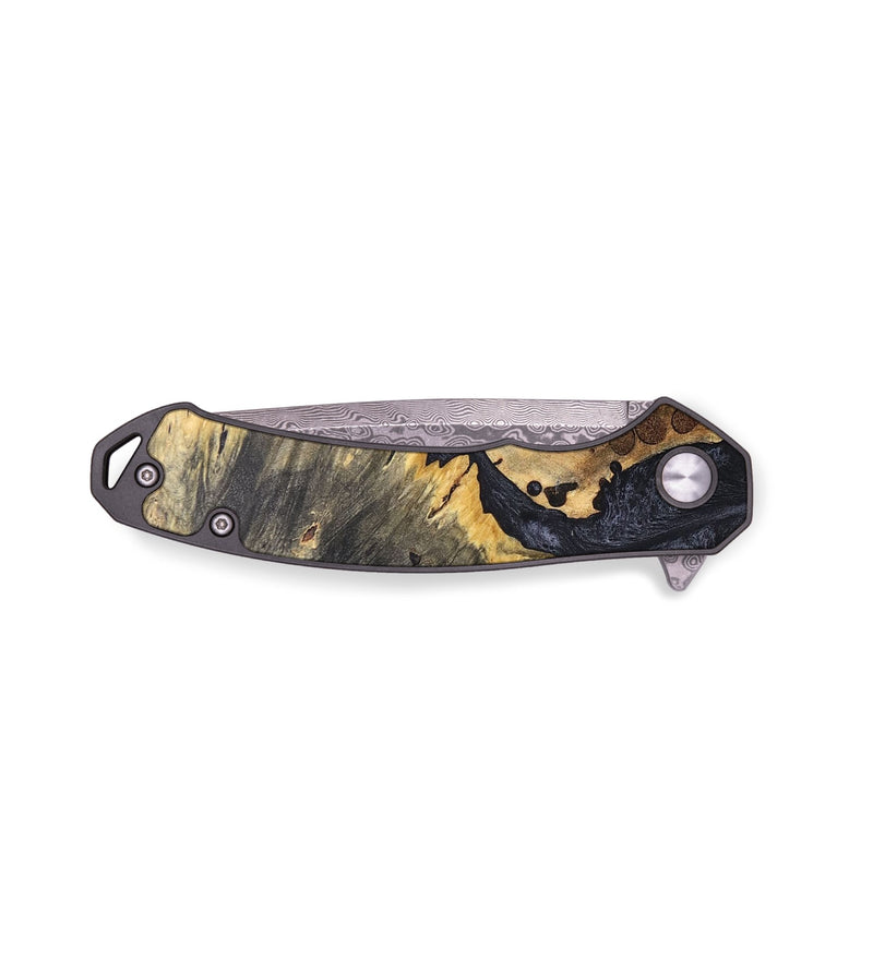EDC Wood+Resin Pocket Knife - Harper (Pure Black, 678899)