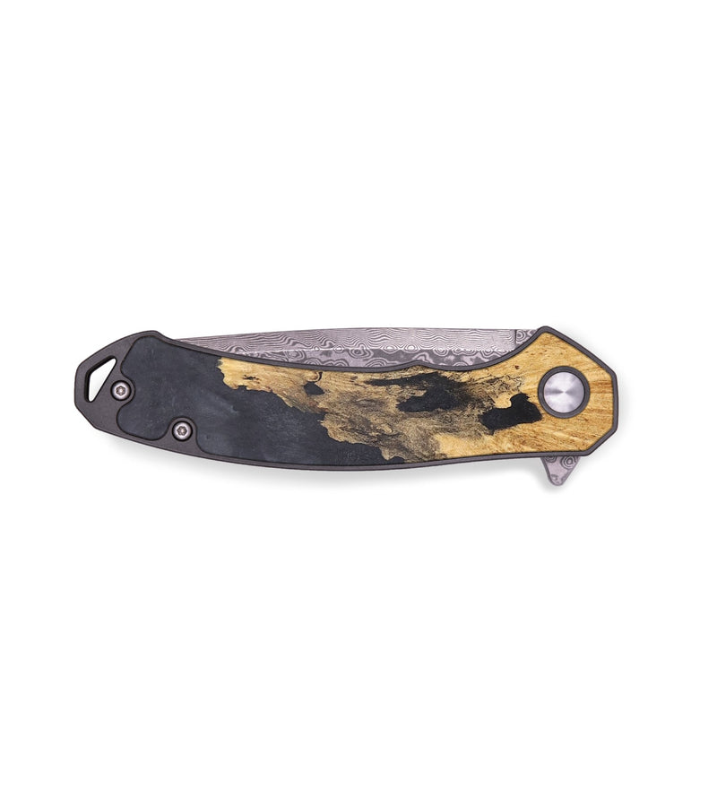 EDC Wood+Resin Pocket Knife - Aniya (Pure Black, 678901)