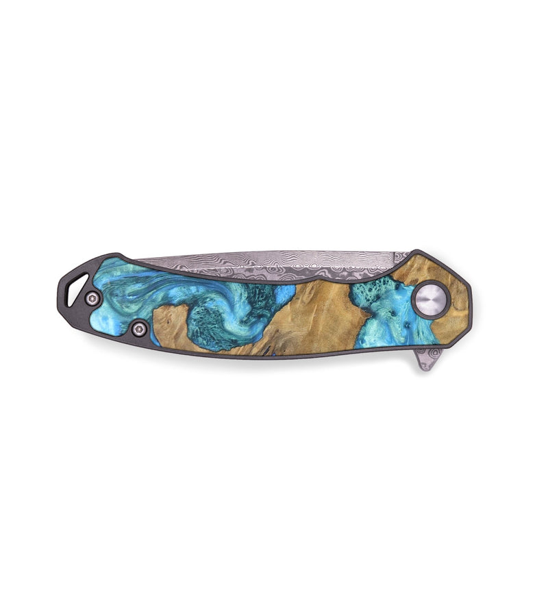 EDC Wood+Resin Pocket Knife - Tricia (Blue, 678902)