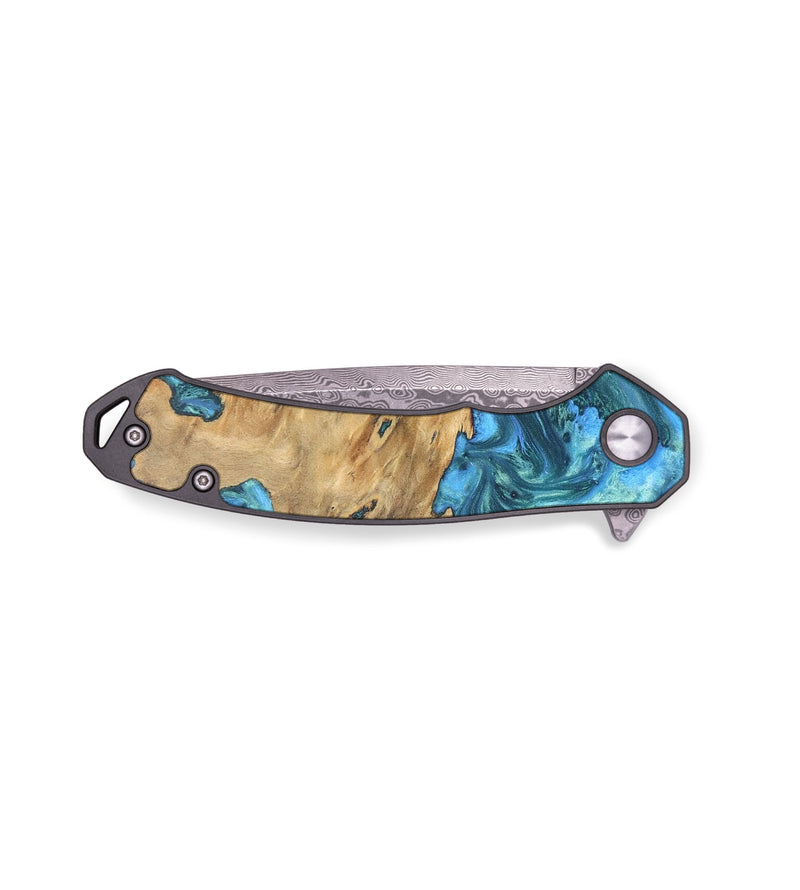 EDC Wood+Resin Pocket Knife - Eliana (Blue, 678903)