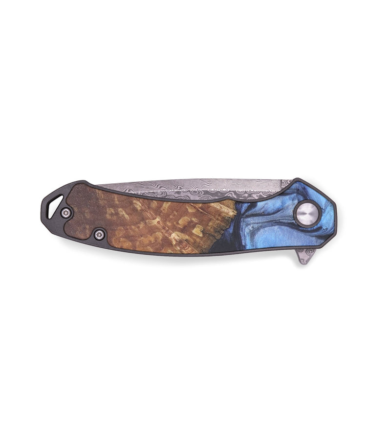 EDC Wood+Resin Pocket Knife - Krystle (Blue, 678904)