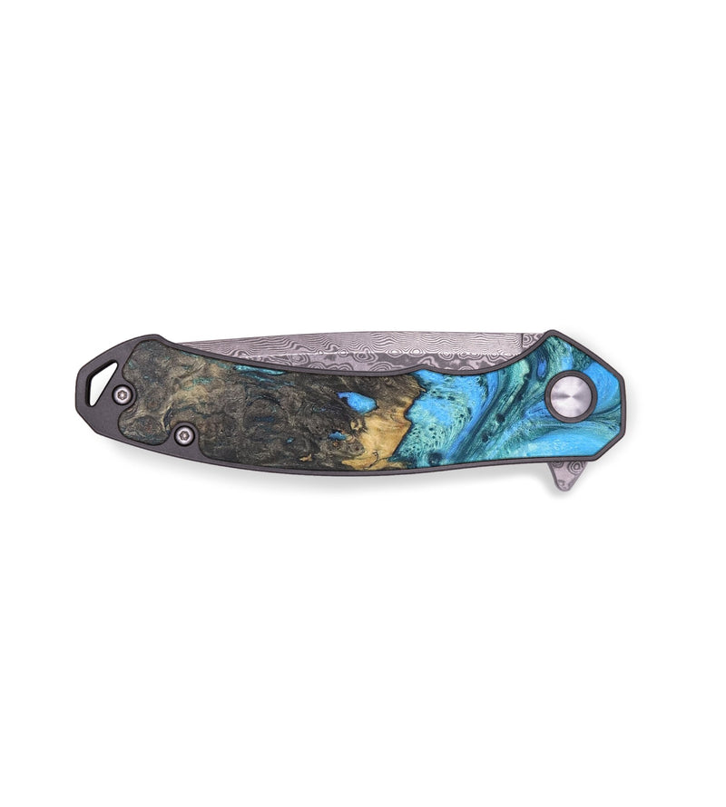 EDC Wood+Resin Pocket Knife - Ace (Blue, 678914)