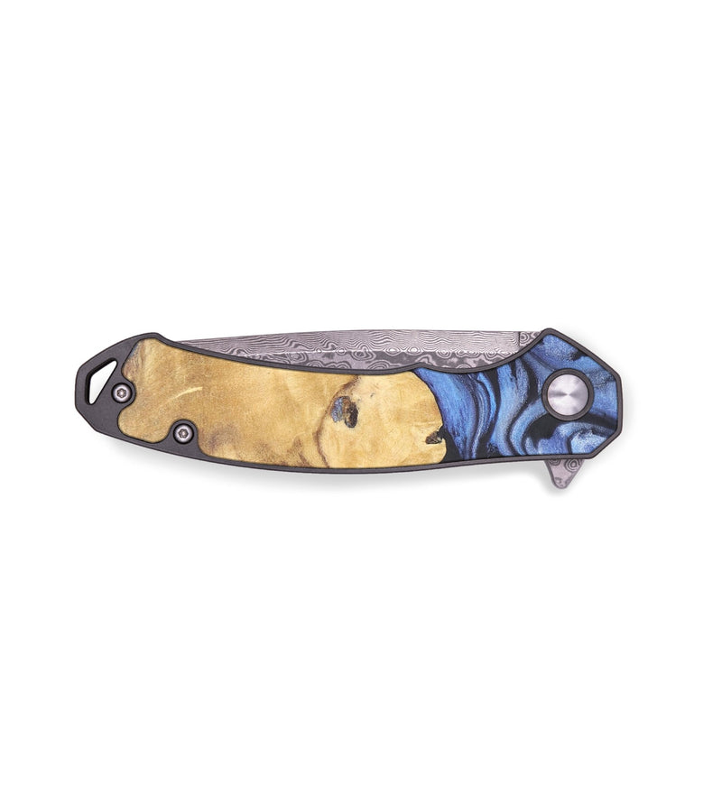 EDC Wood+Resin Pocket Knife - Marlene (Blue, 678916)