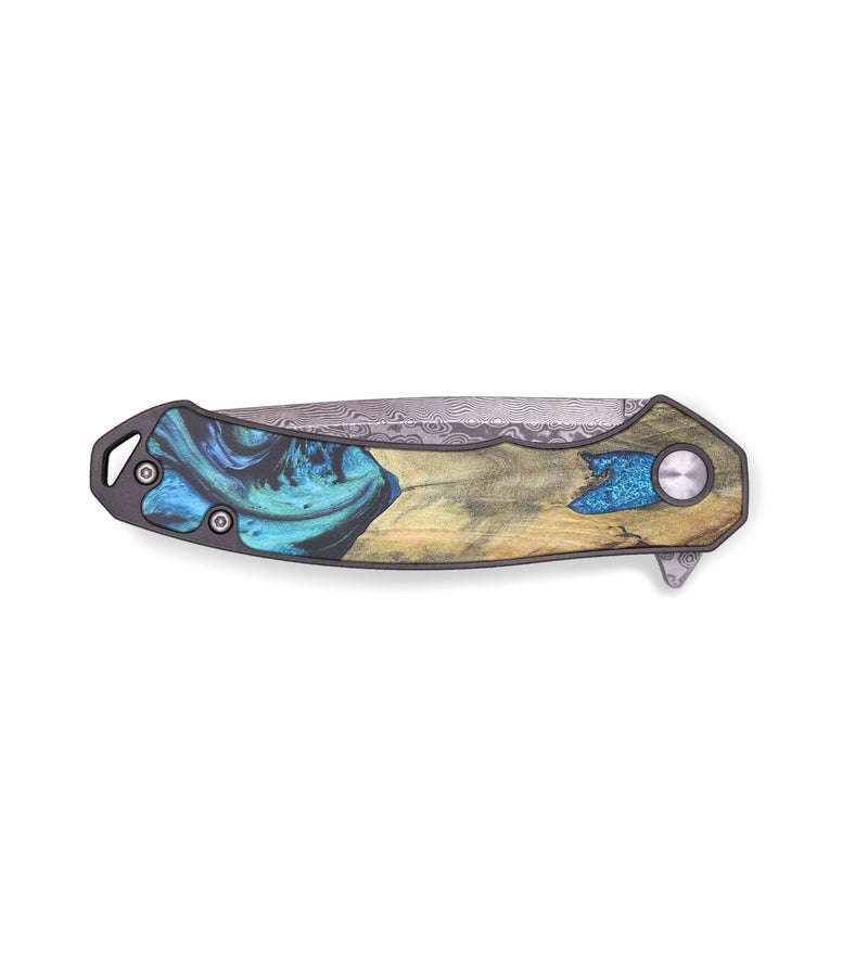 EDC Wood+Resin Pocket Knife - Eliana (Blue, 678919)