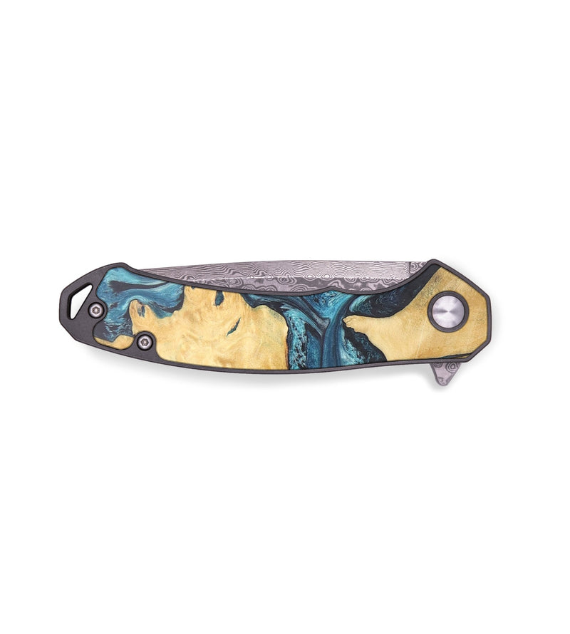 EDC Wood+Resin Pocket Knife - Tim (Blue, 678923)