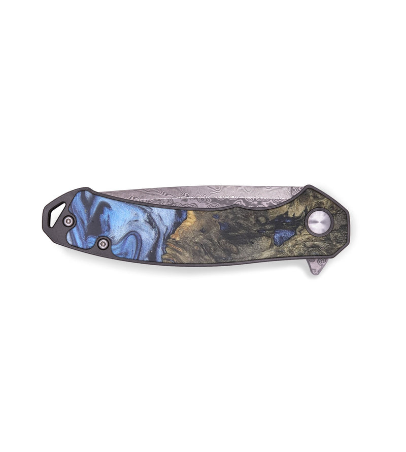 EDC Wood+Resin Pocket Knife - Julia (Blue, 678924)