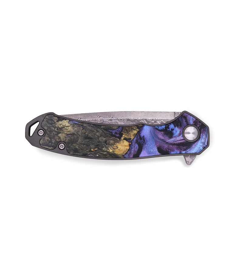 EDC Wood+Resin Pocket Knife - Mauricio (Purple, 678926)