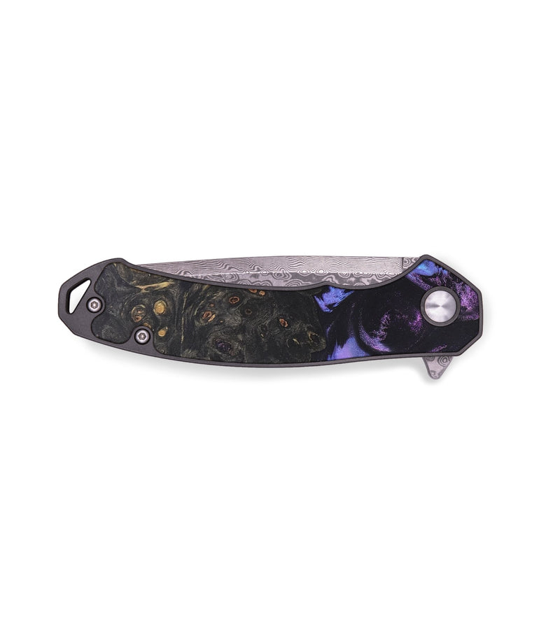 EDC Wood+Resin Pocket Knife - August (Purple, 678931)