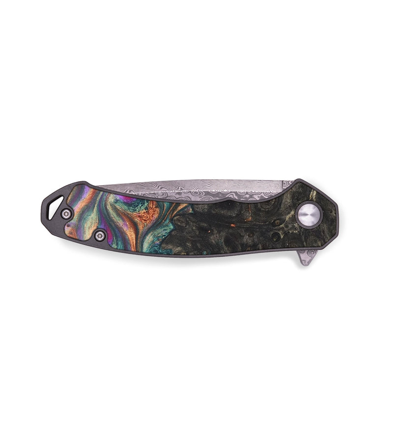 EDC Wood+Resin Pocket Knife - Lowell (Green, 678936)
