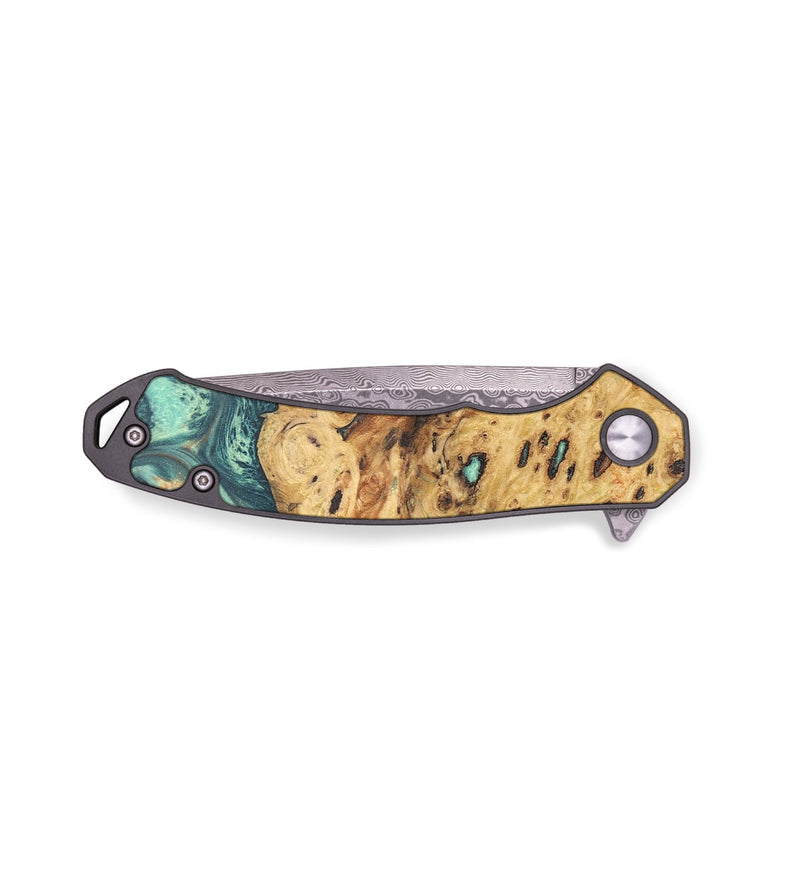EDC Wood+Resin Pocket Knife - Randi (Green, 678940)