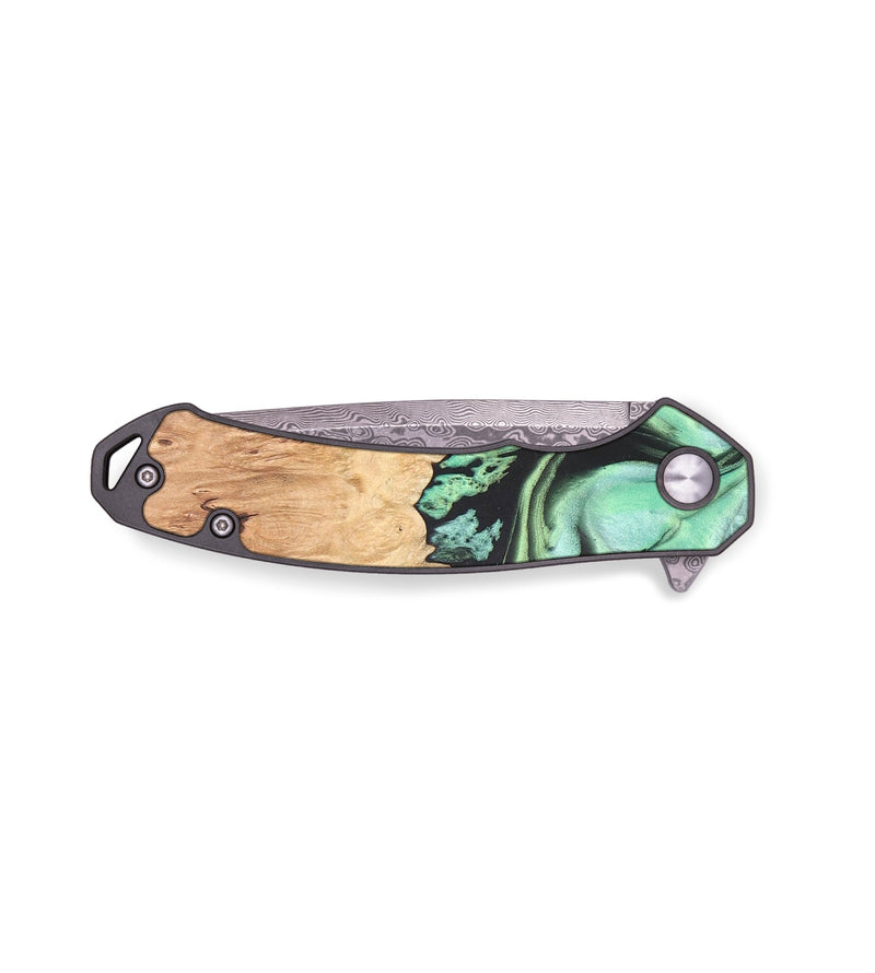 EDC Wood+Resin Pocket Knife - Luann (Green, 678944)