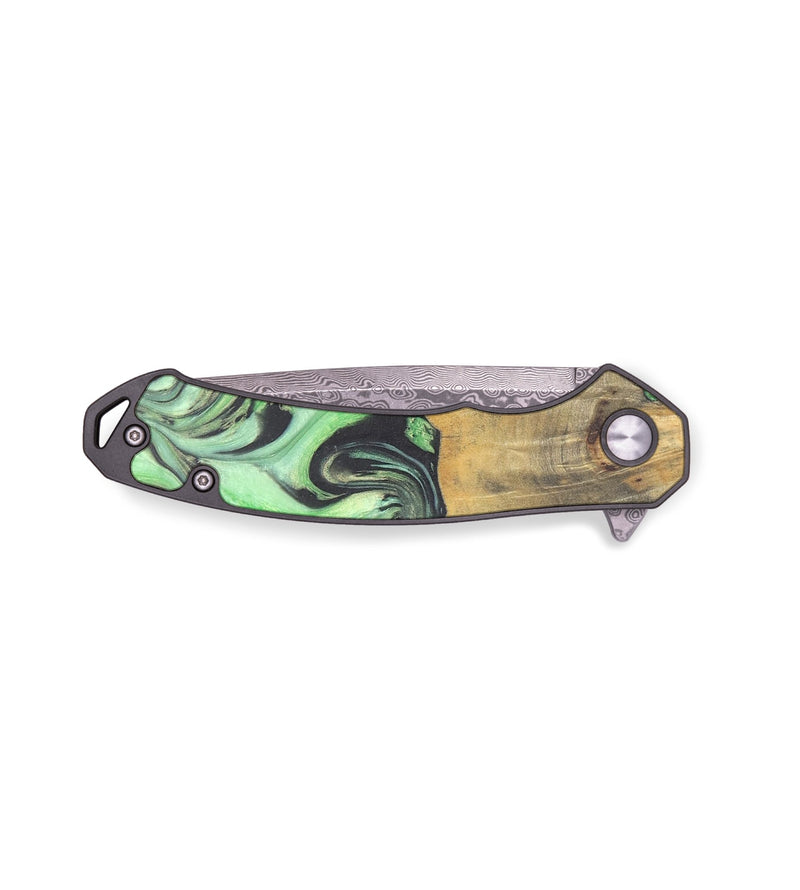 EDC Wood+Resin Pocket Knife - Marcos (Green, 678947)
