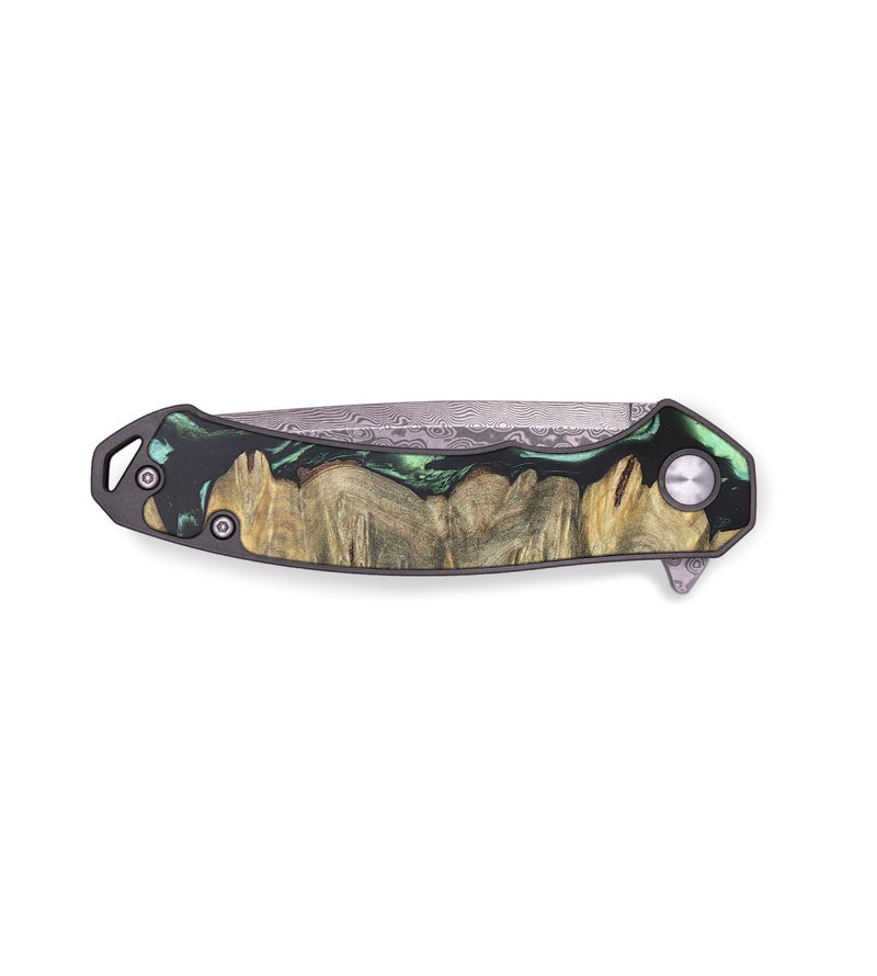 EDC Wood+Resin Pocket Knife - Carlos (Green, 678948)