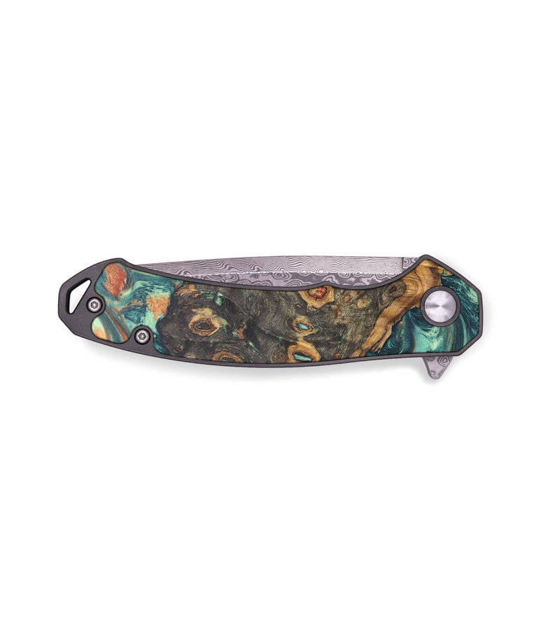 EDC Wood+Resin Pocket Knife - Darin (Green, 678952)