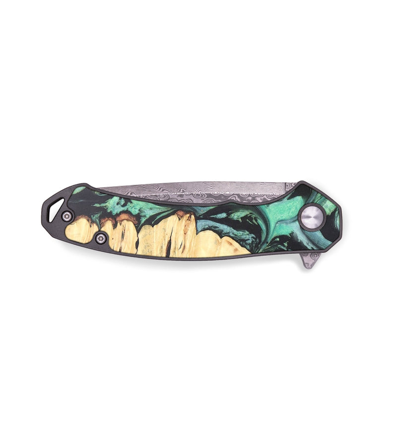 EDC Wood+Resin Pocket Knife - Kaitlin (Green, 678953)