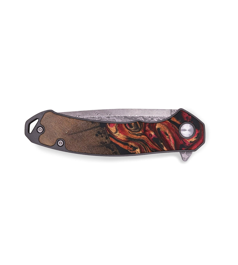 EDC Wood+Resin Pocket Knife - Bob (Red, 678957)
