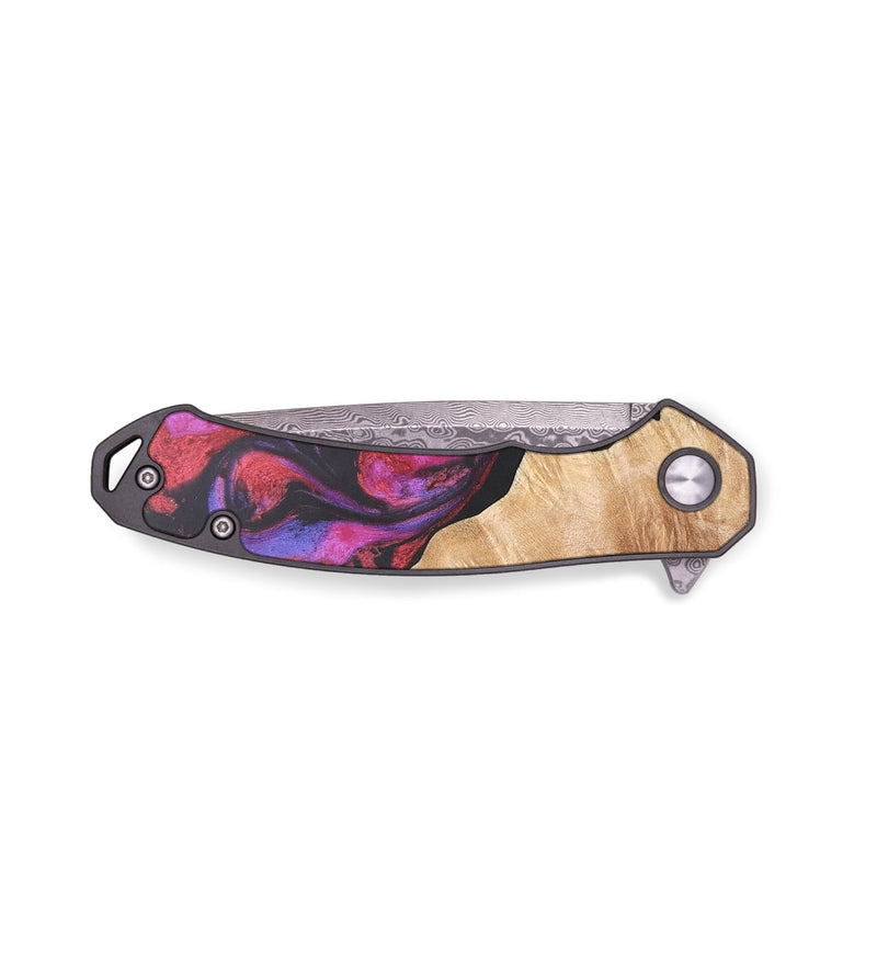 EDC Wood+Resin Pocket Knife - Jami (Red, 678958)