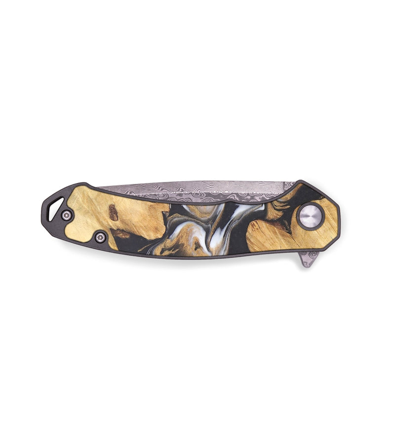 EDC Wood+Resin Pocket Knife - Edmund (Black & White, 678969)