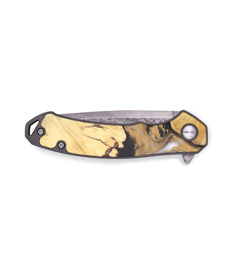 EDC Wood+Resin Pocket Knife - Lyla (Black & White, 678970)