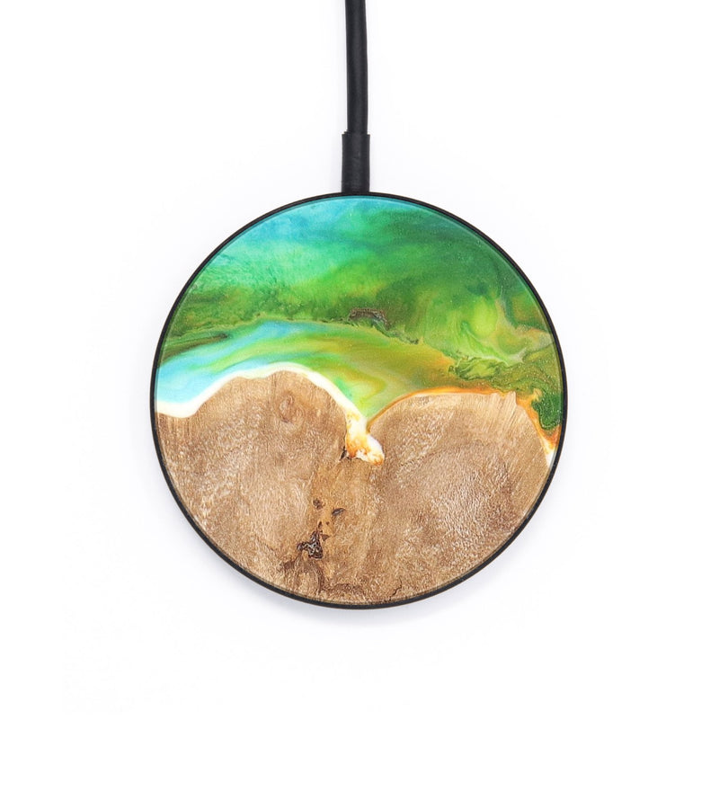 Circle Wood+Resin Wireless Charger - Reed (Watercolor, 679051)
